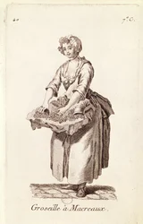 "Gooseberries for mackerel", The Gooseberry Seller, från "Petits Metiers de Paris".